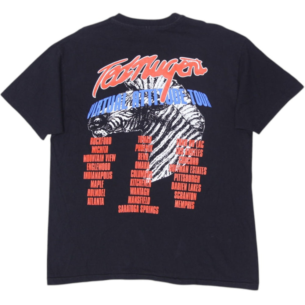 Vintage 90s Ted Nugent Graphic Rock Band Tee XL Made In USA Single Stitch | Migration_T-Shirts - Side View | Fashion Rerun