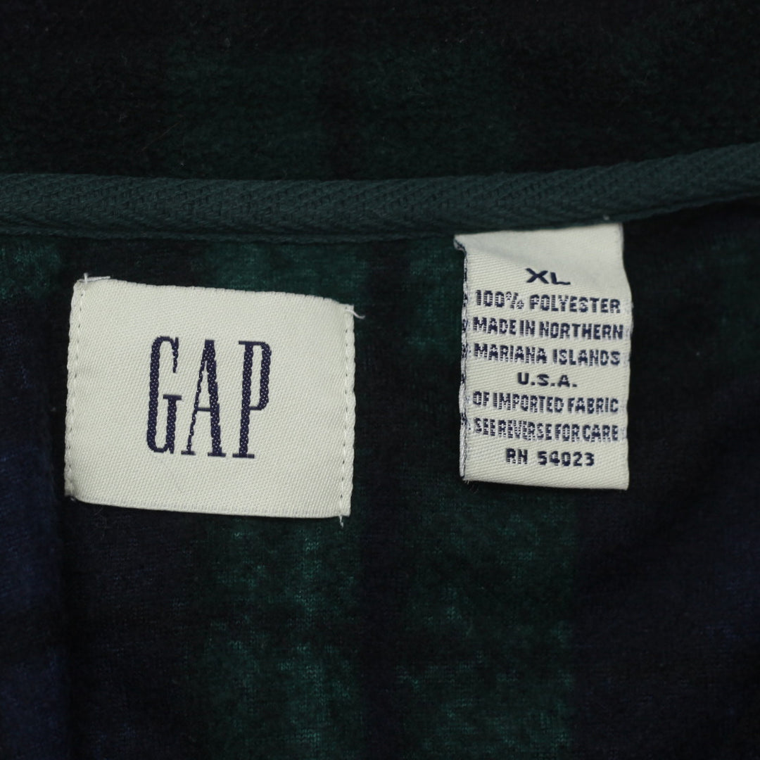 Vintage Gap Blackwatch Plaid Fleece Quarter Zip Pullover - XL - Fashion Rerun Vintage Migration_Sweaters