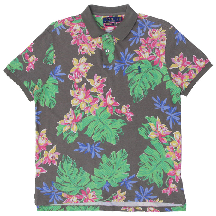Mens Polo Ralph Lauren Floral Print Custom Slim Fit Polo T-Shirt