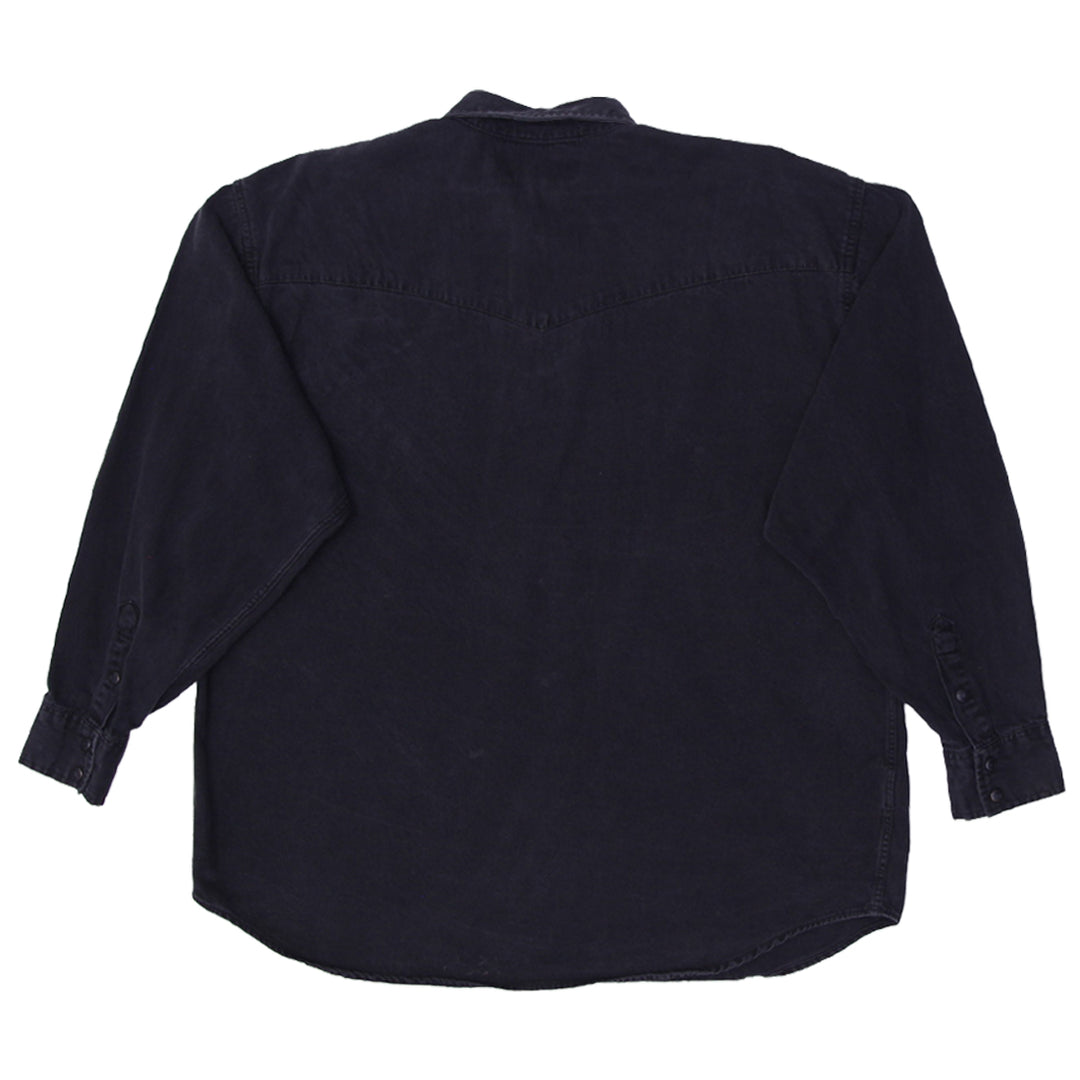 Vintage Lee Black Western Button Long Sleeve Union Made Shirt