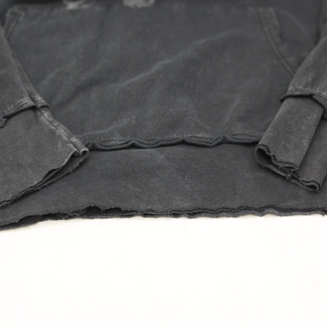 Y2K Mens Affliction Hoodie Black Graphic Large Wings Art Slightly Distressed