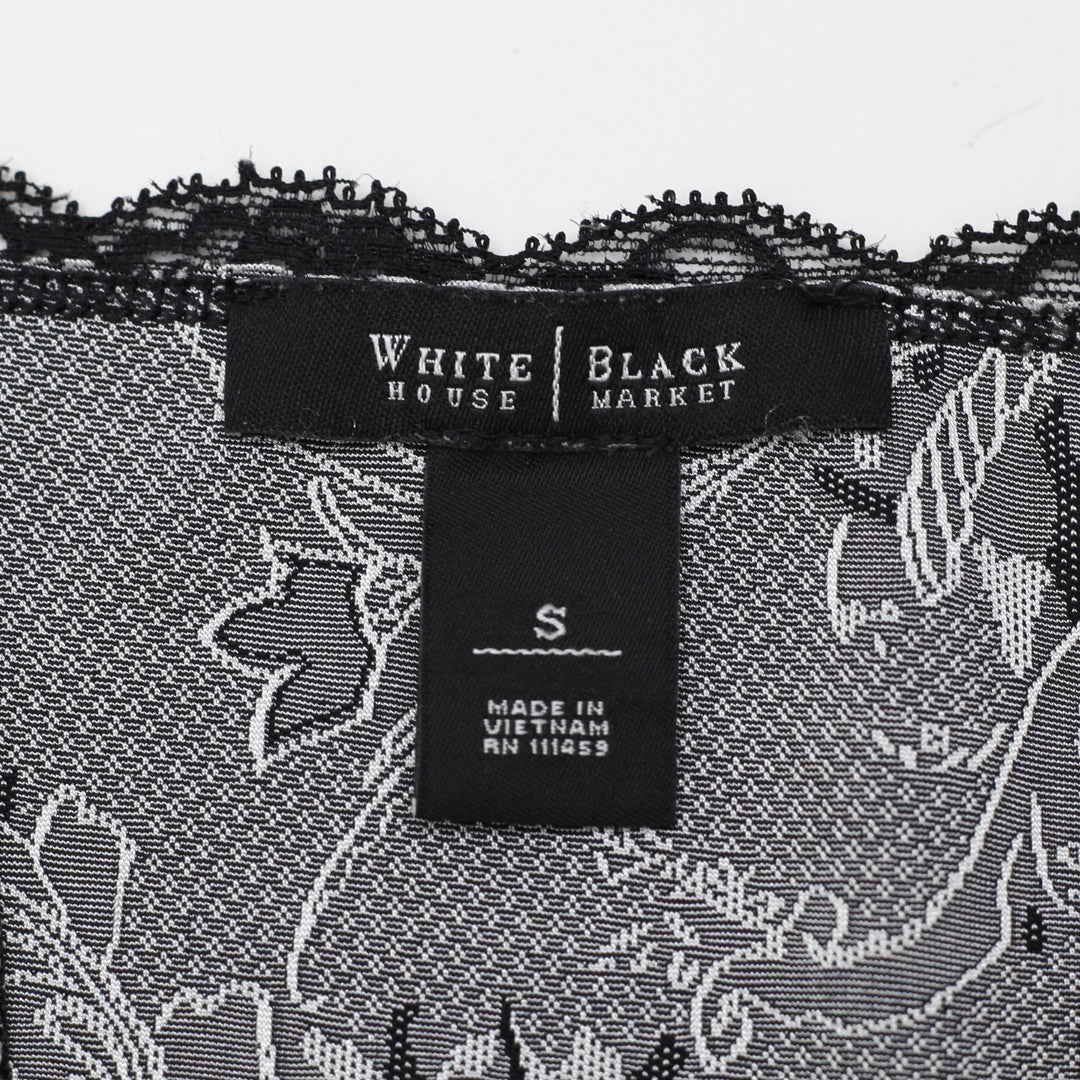Y2K Ladies White House Black Market Paisley Lace-Trim Cami Tank Top Size S