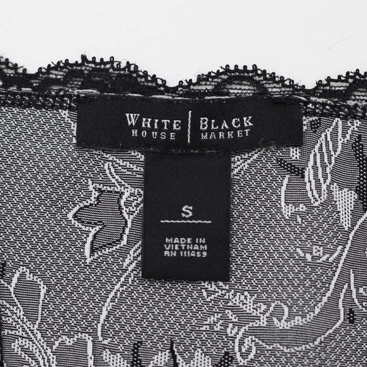 Y2K Ladies White House Black Market Paisley Lace-Trim Cami Tank Top Size S