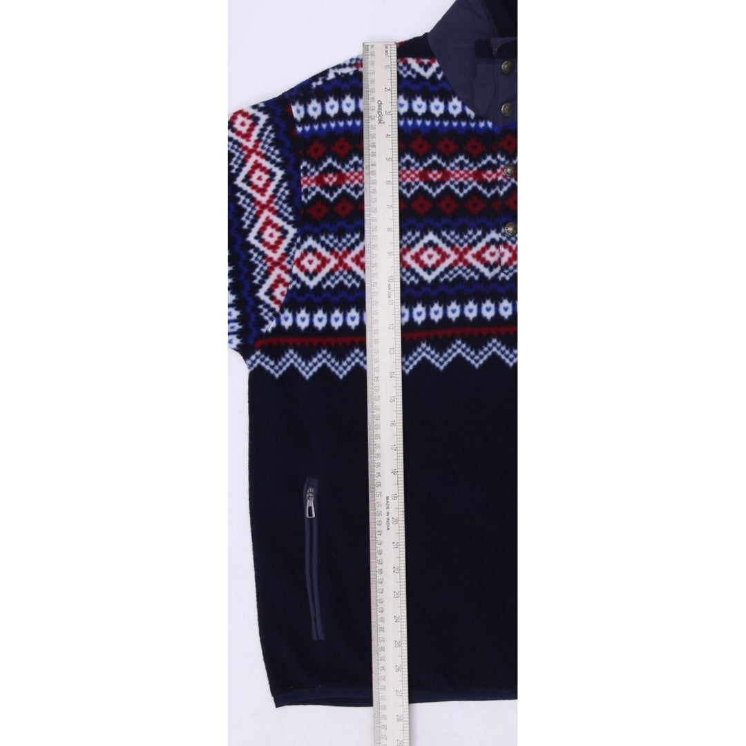 Vintage Mens Ralph Lauren Sweater Navy Fair Isle Fleece Quarter Zip | Migration_Knitwear & Sweaters - View 6 | Fashion Rerun