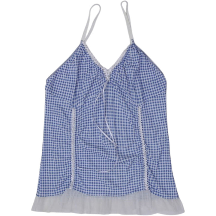 Y2K Ladies Strappy Gingham Top