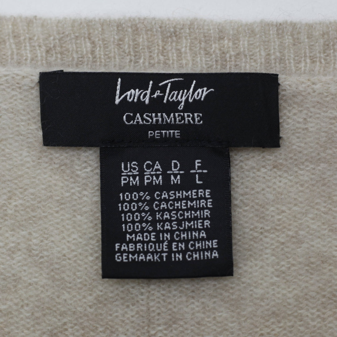 Ladies Lord & Taylor 100% Cashmere Petite Sweater Size M