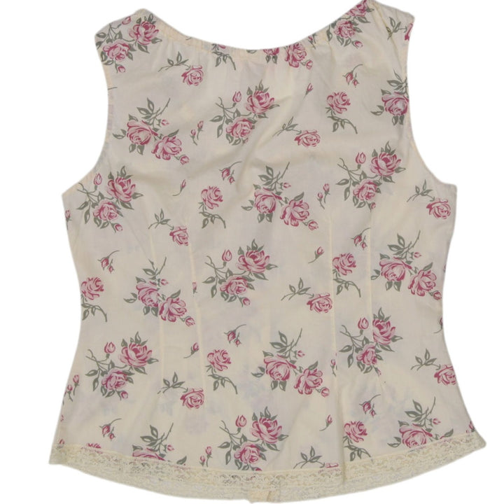 Y2K Ladies Victoria's Secret Floral Lace Trim Cami Tank Top Size L