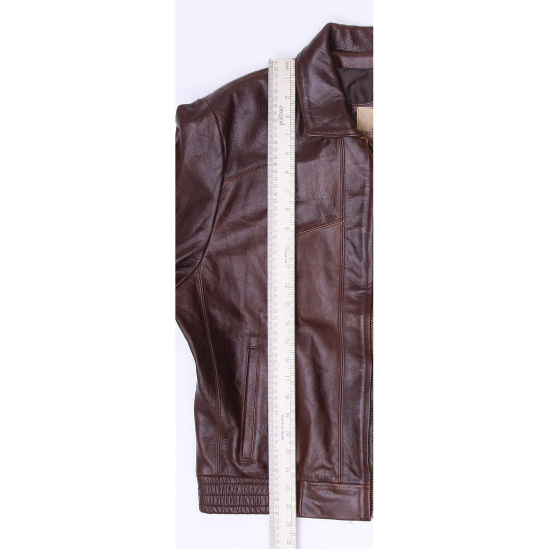 Vintage Oscar Piel Leather Bomber Jacket Made in Mexico