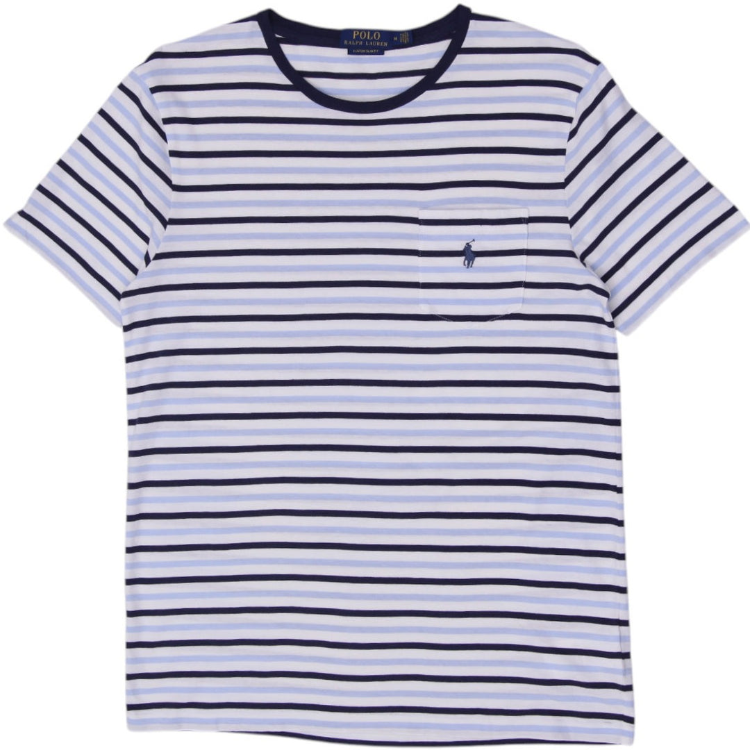 Mens Ralph Lauren Custom Slim Fit Striped Pocket T-Shirt Size M