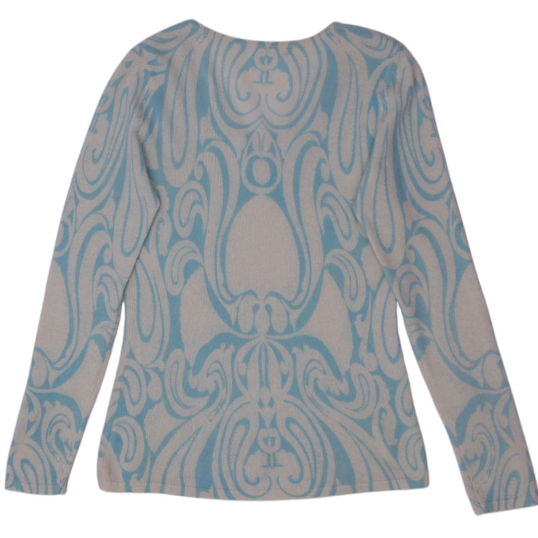 Ladies Beige Blue Abstract Knitwear Size S | Migration_Knitwear & Sweaters - Side View | Fashion Rerun