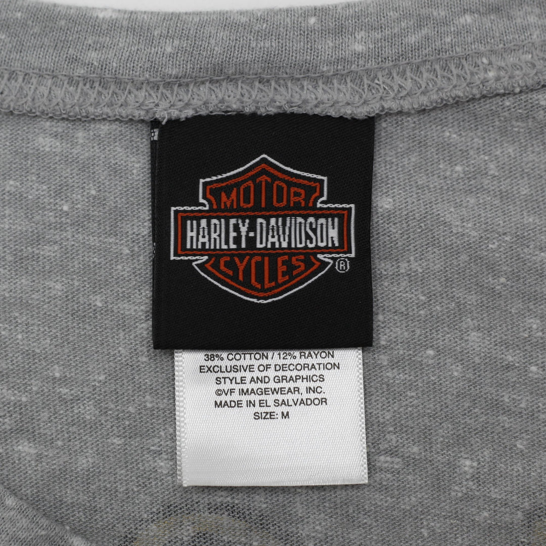 Ladies Harley Davidson T-Shirt Gray Graphic Casual Motorcycle Size M