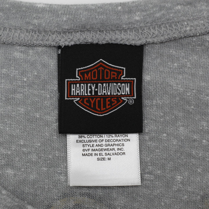Ladies Harley Davidson T-Shirt Gray Graphic Casual Motorcycle Size M