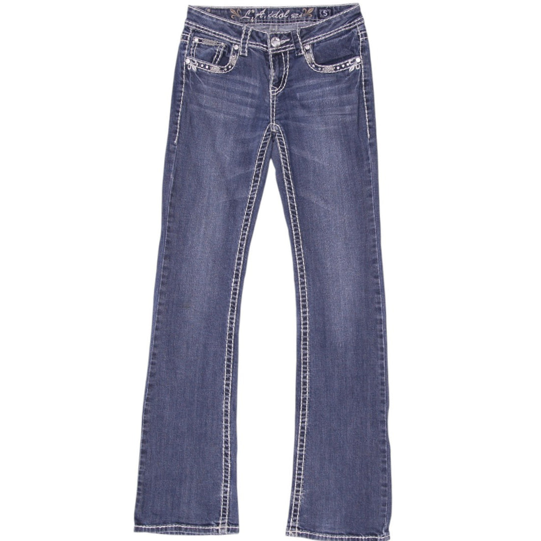 Y2K Ladies Embroidered Rhinestone Bootcut Jeans Size 5 | Migration_Jeans & Pants | Fashion Rerun