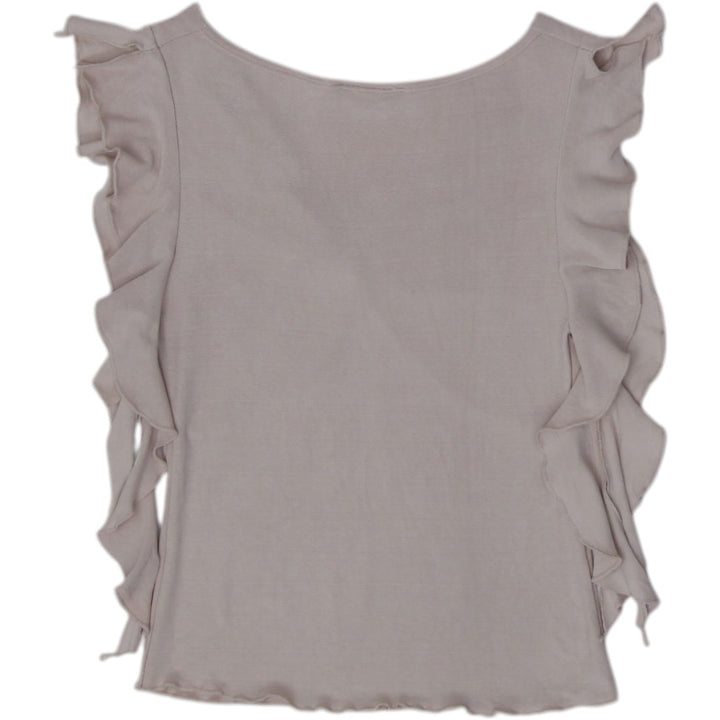 Y2K Ladies Lucy Paris Cascading Ruffle Sleeve Knit Top Lettuce Hem