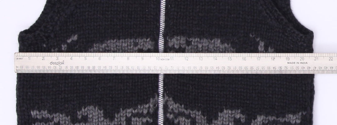 Vintage Mens Patterned Full Zip Wool Knit Vest Size L | Migration_Vests - View 8 | Fashion Rerun
