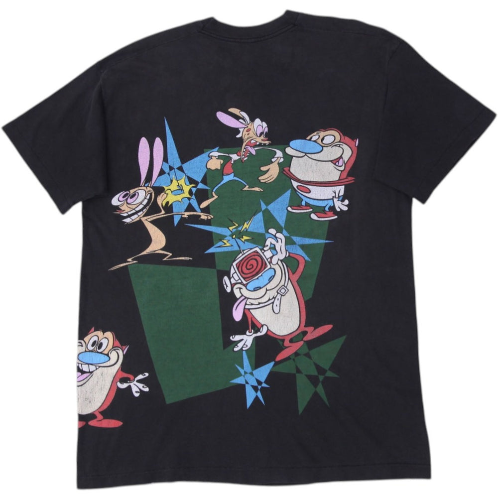 Vintage 1992 Nickelodeon The Ren & Stimpy Show T-Shirt Black Graphic Cartoon XL | Migration_T-Shirts - Side V | Fashion Rerun