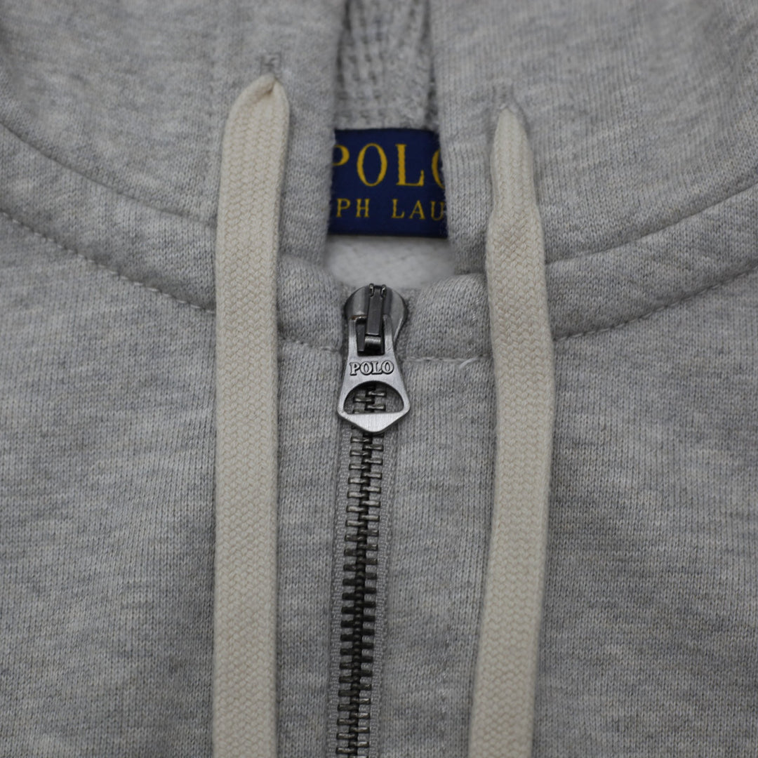 Mens Polo Ralph Lauren Zip Up Gray Pullover Hoodie Size XL