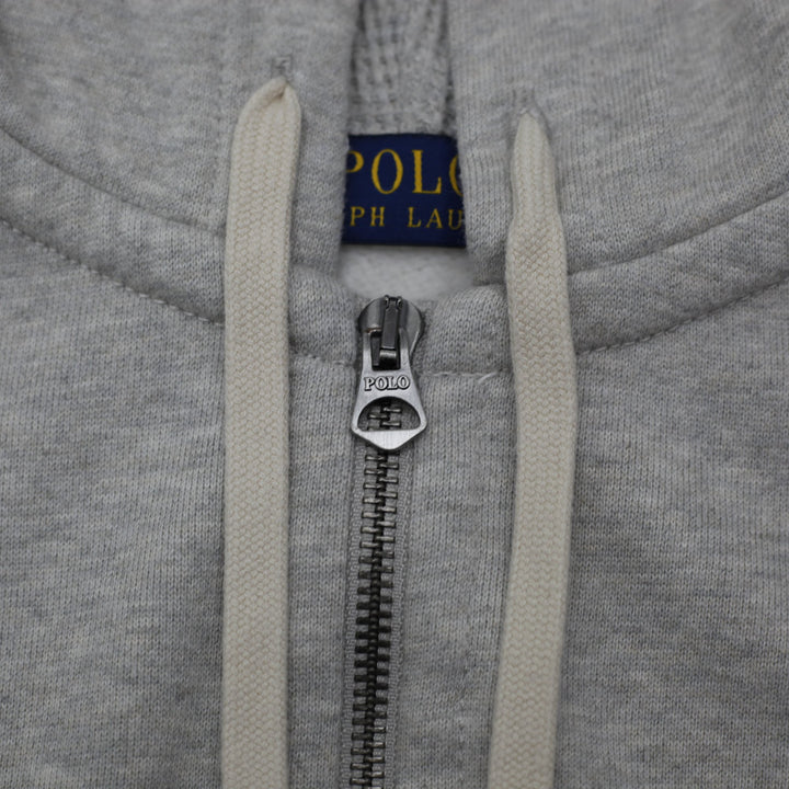 Mens Polo Ralph Lauren Zip Up Gray Pullover Hoodie Size XL