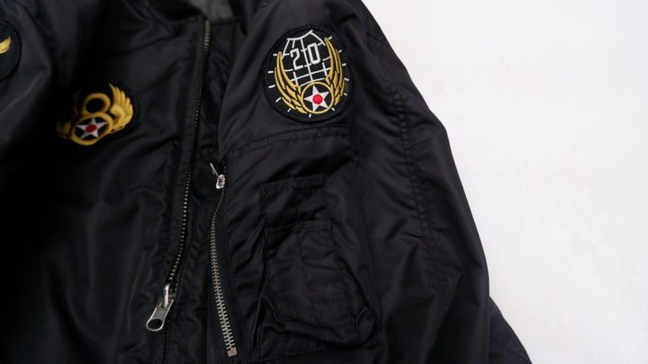 Vintage Flight Deck USA Nylon Zip Up Bomber Reversible Jacket | Migration_Jacket - View 6 | Fashion Rerun