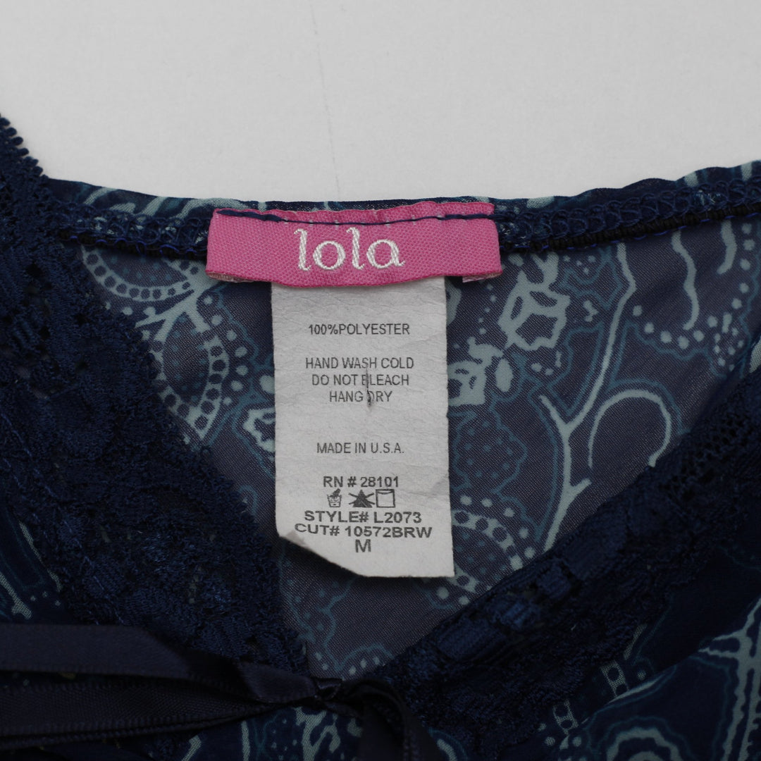 Y2K Ladies Lola Cami Floral Paisley Lace Trim Spaghetti Strap Tank Top Size M