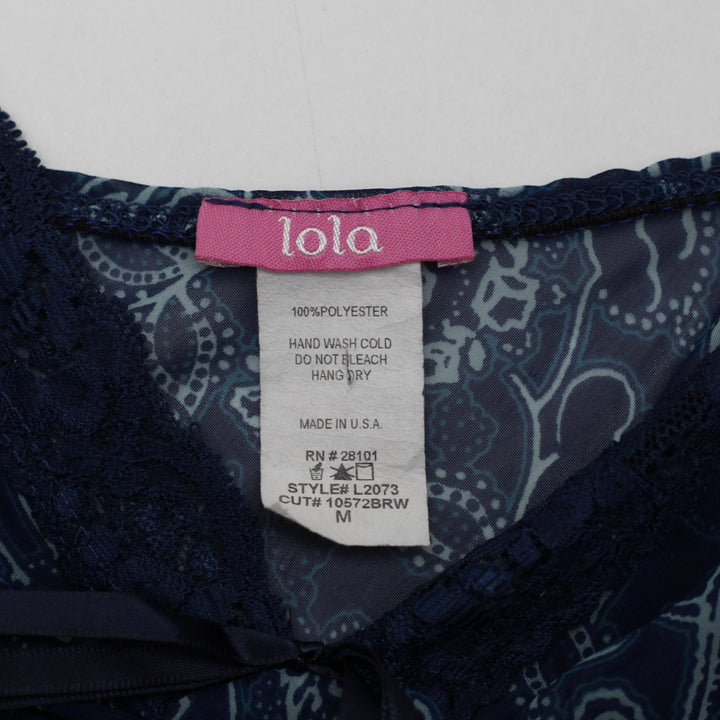 Y2K Ladies Lola Cami Floral Paisley Lace Trim Spaghetti Strap Tank Top Size M