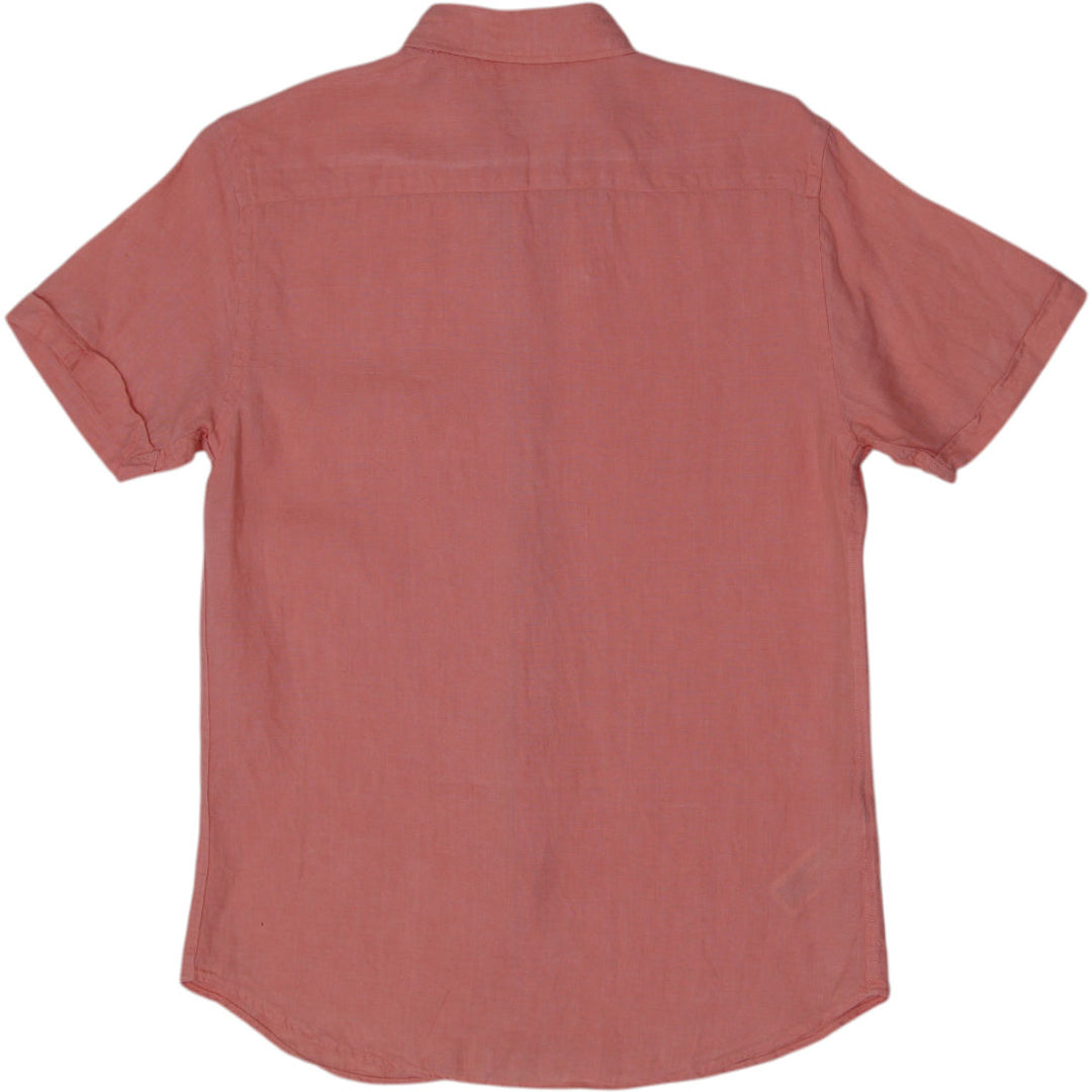 Y2K Mens Porter & Ash 100% Linen Short-Sleeve Button-Down Shirt Size S