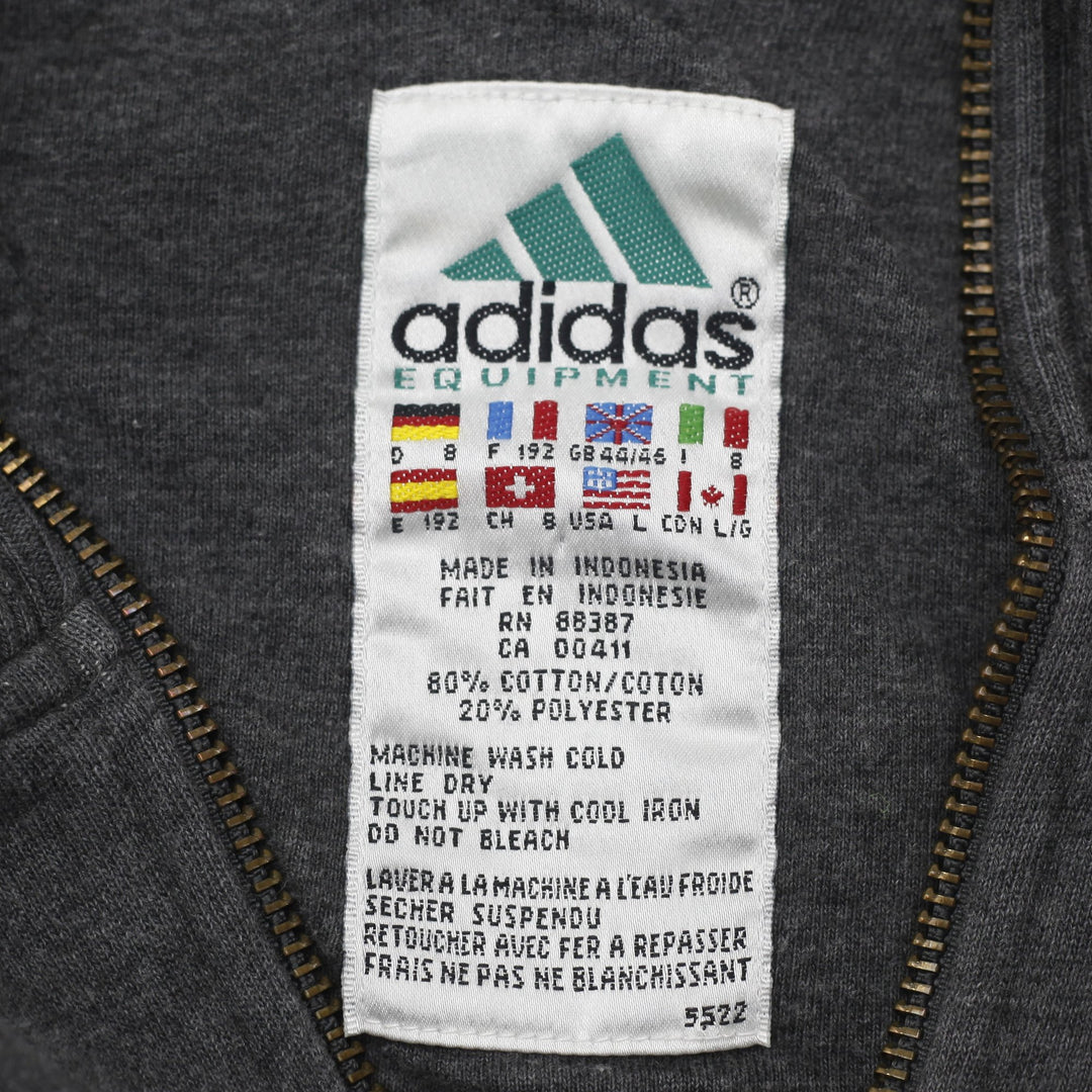 Vintage Mens Adidas Equipment Sweatshirt Gray 1/4 Zip Logo Cotton Blend Size L | Migration_Sweatshirt - Back | Fashion Rerun