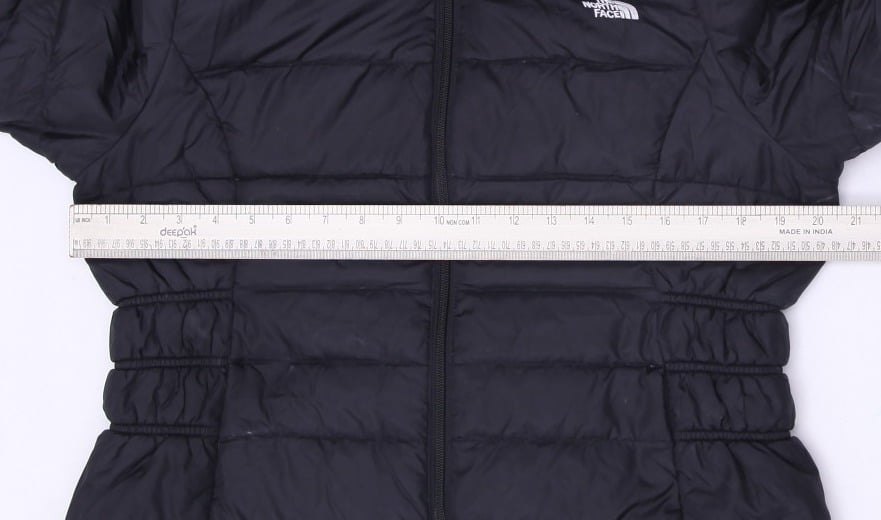 Ladies The North Face Puffer Jacket Black Fur Hood Warm Insulated L