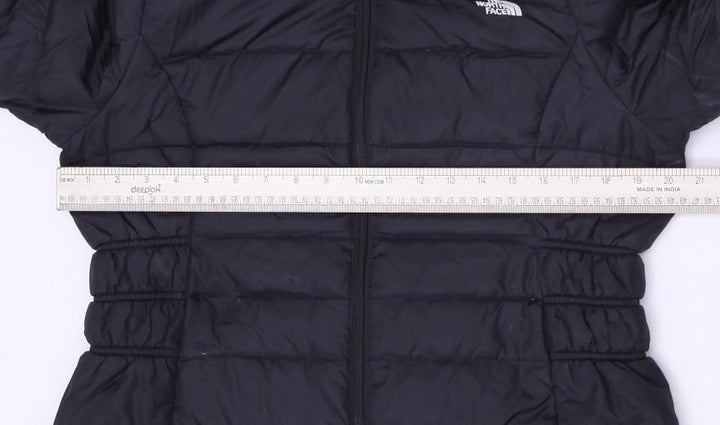 Ladies The North Face Puffer Jacket Black Fur Hood Warm Insulated L