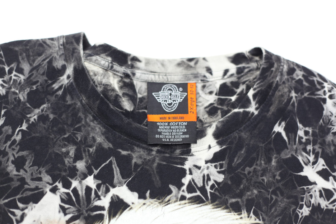 Vintage Feel The Thunder Biker Tie Dyed T-Shirt Single Stitch Rock Eagle 2XL