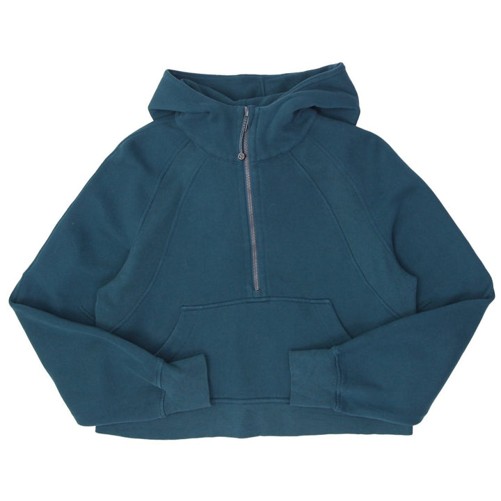Ladies Lululemon Logo Quarter Zip Pullover Hoodie