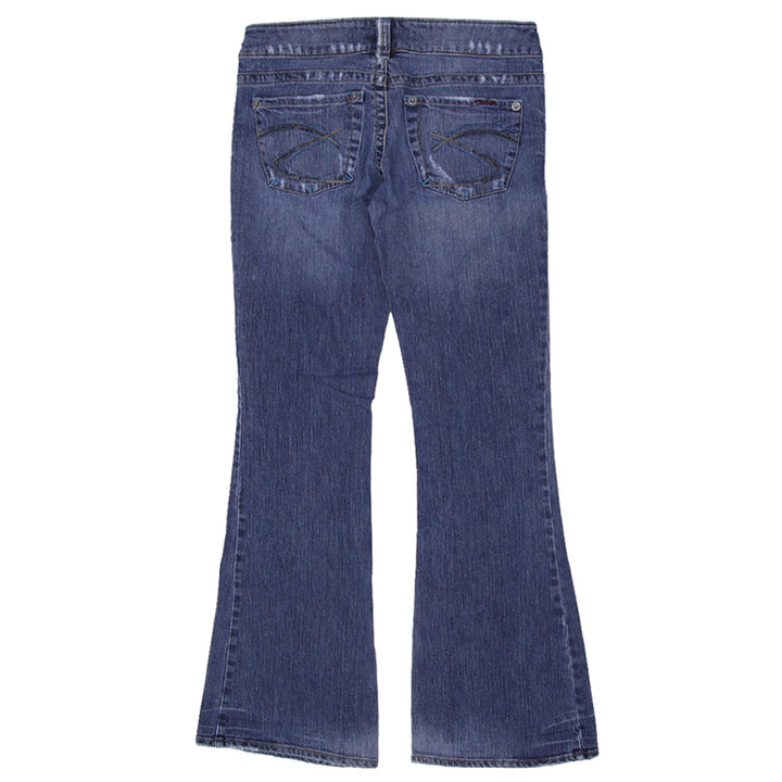 Y2K Ladies Low Waist Silver Jeans Carina Flared