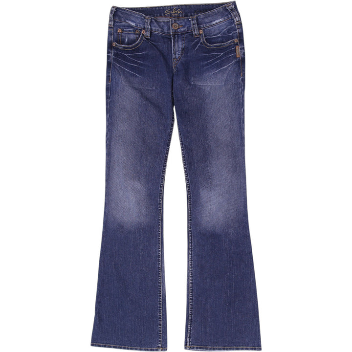 Y2K Ladies Silver Jeans Co Low Rise Flare Jeans Size 30