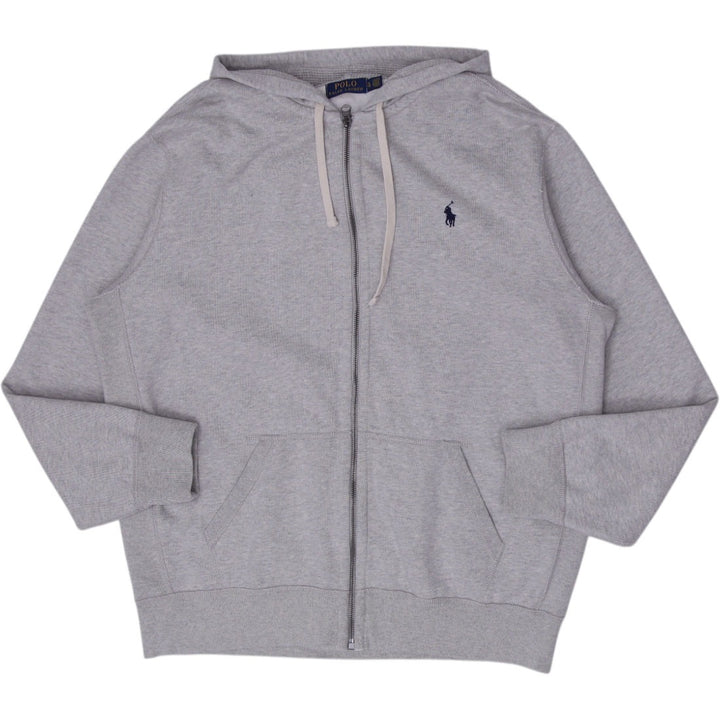 Mens Polo Ralph Lauren Zip Up Gray Pullover Hoodie Size XL