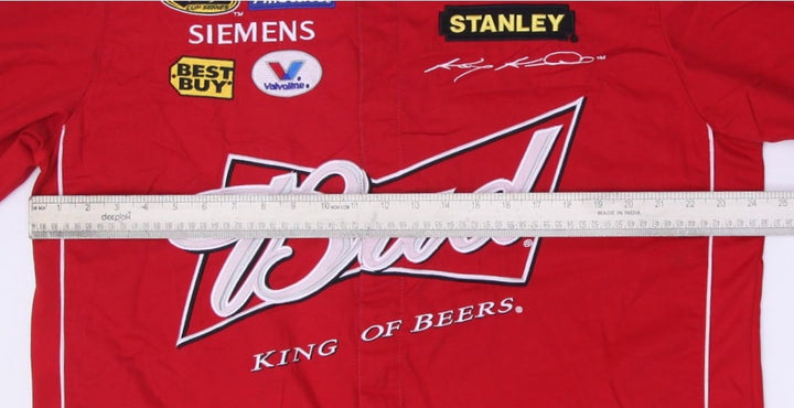 Mens JH Design Budweiser Racing Stitched Snap Button Shirt