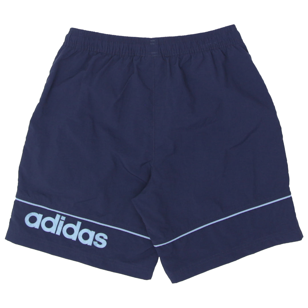 Vintage Adidas Embroidered Navy Shorts | Migration_Shorts FBFIRST20 JUNEEID20% - Side View | Fashion Rerun