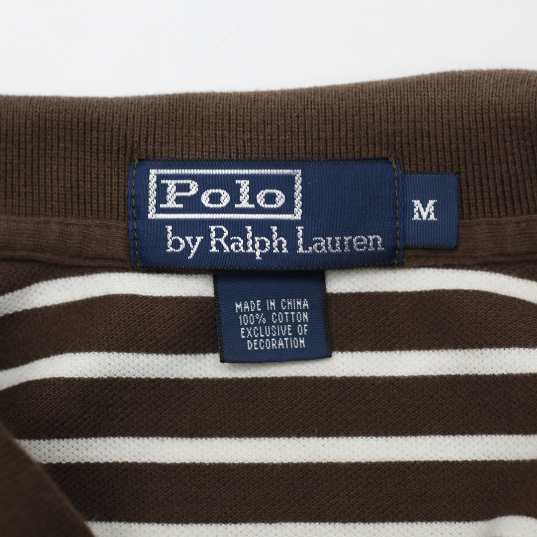 Mens Ralph Lauren Short Sleeve Striped Piqué Polo T-Shirt Size M