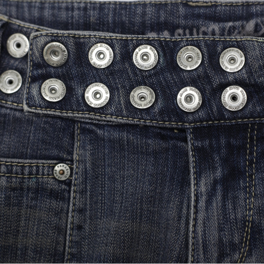 Y2K Ladies Parasuco Cult Denim Y2K Snap Waist Low Rise Bootcut Jeans Size 28