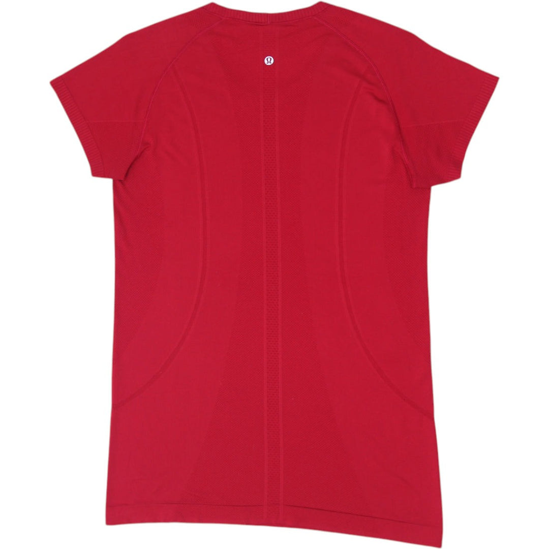 Ladies Lululemon Red Swiftly Tech Short Sleeve Crewneck Sports T-Shirt Size 12