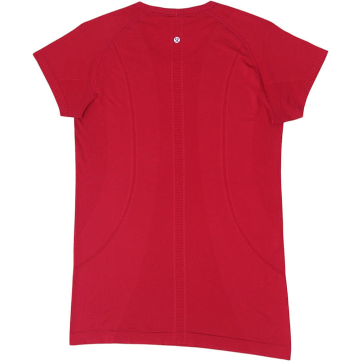 Ladies Lululemon Red Swiftly Tech Short Sleeve Crewneck Sports T-Shirt Size 12
