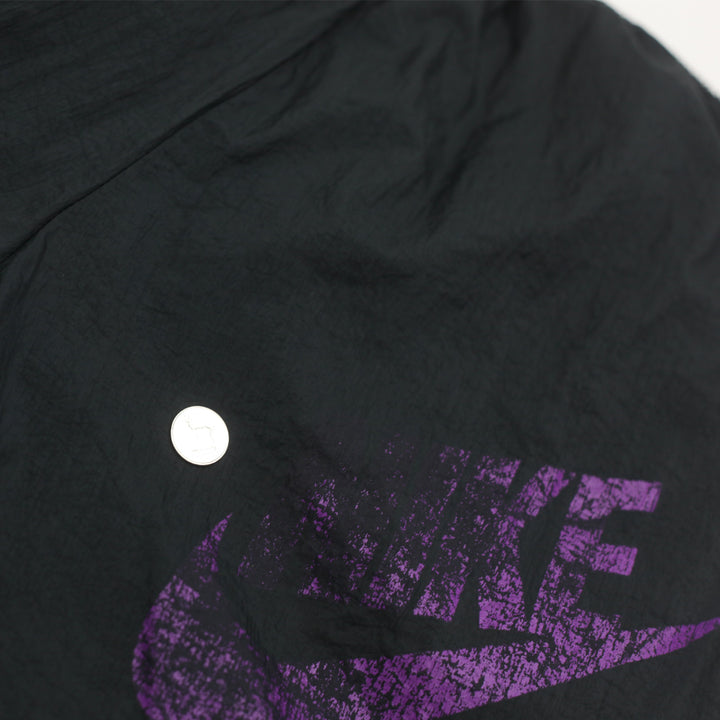 90's Vintage Nike Purple Logo Nylon Shorts Black - Fashion Rerun Vintage Migration_Shorts