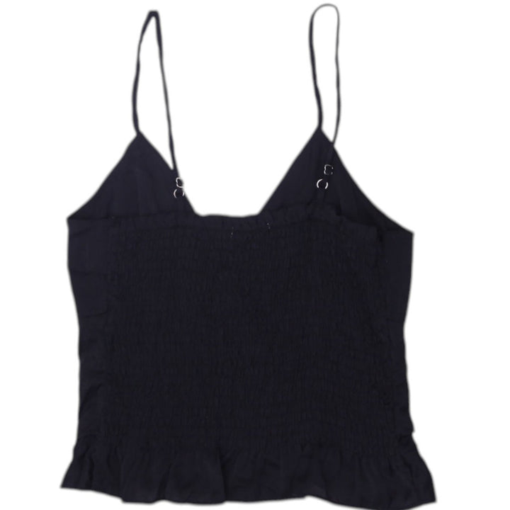 Y2K Ladies Black Camisole Ruched Spaghetti Straps Top Size  XS
