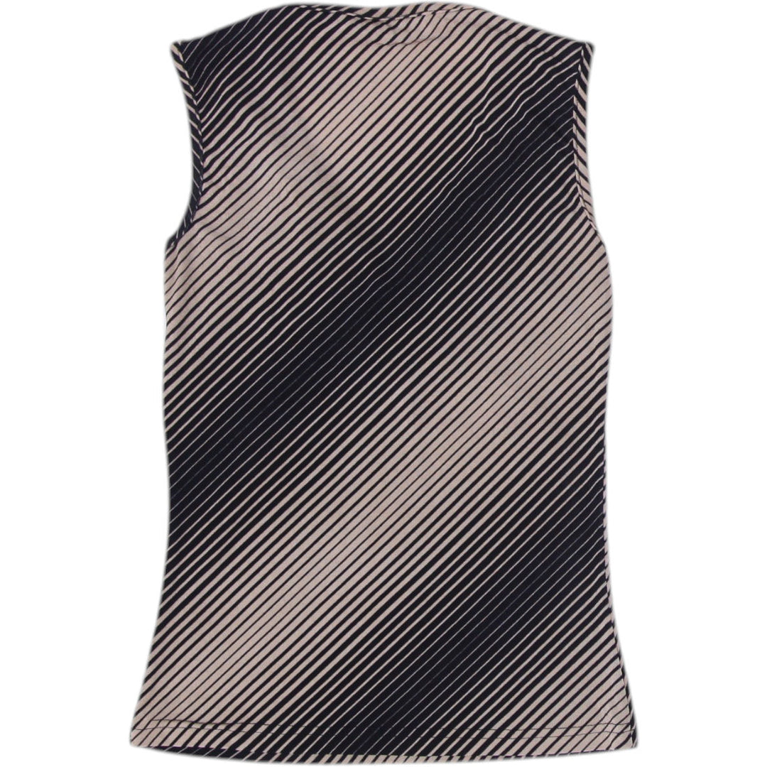 Y2K Ladies A.Byer Stripe V-Neck Sleeveless Top Size XS