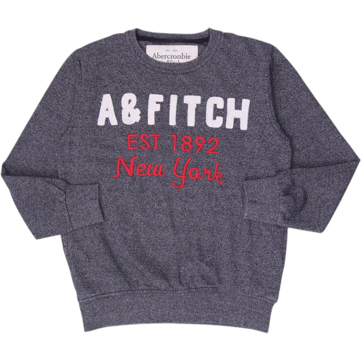 Mens Abercrombie & Fitch Graphic Crewneck Sweatshirt Dark Charcoal Gray Medium
