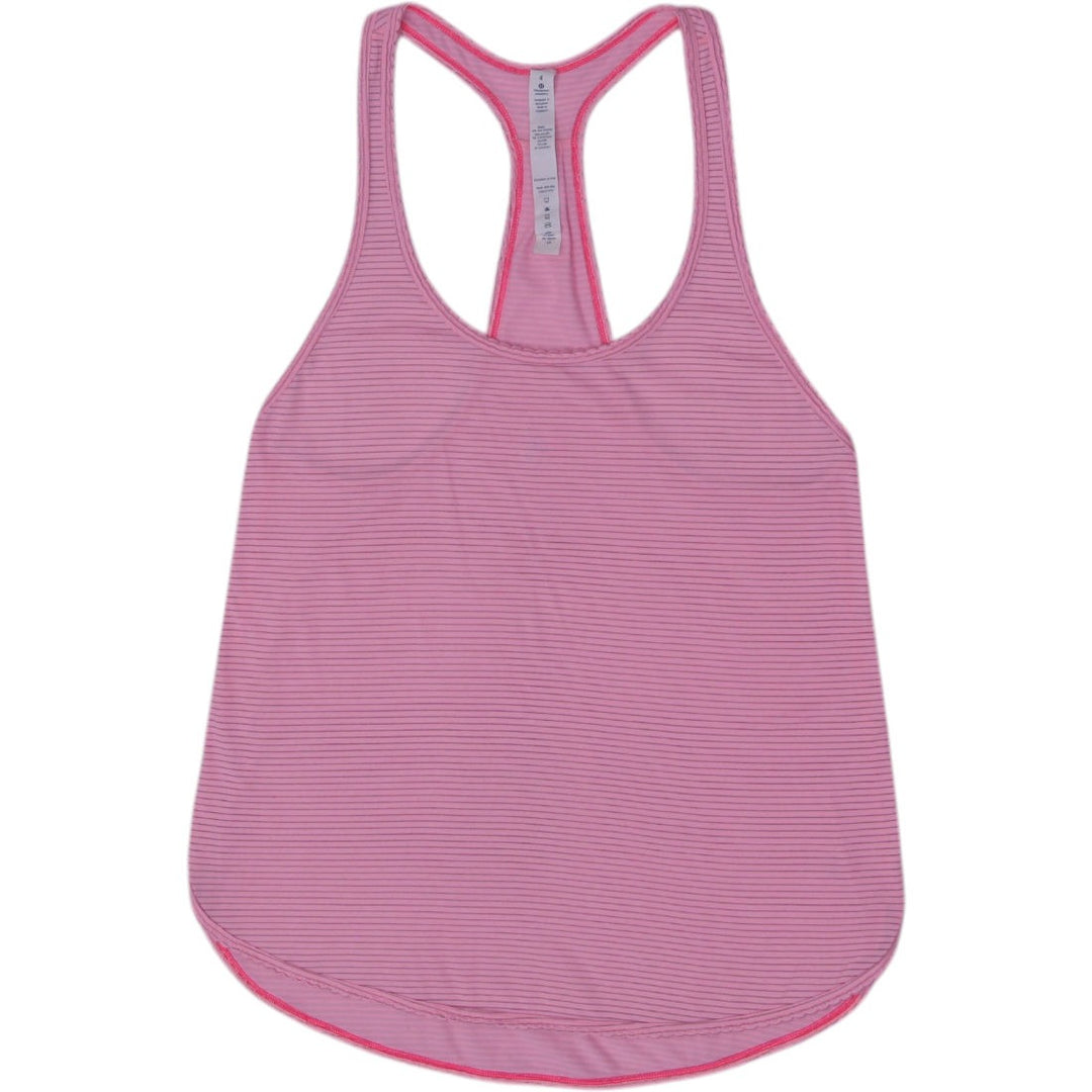 Ladies Lululemon Tank Top Pink Stripe Racerback Athletic | Migration_Y2K T-Shirts | Fashion Rerun