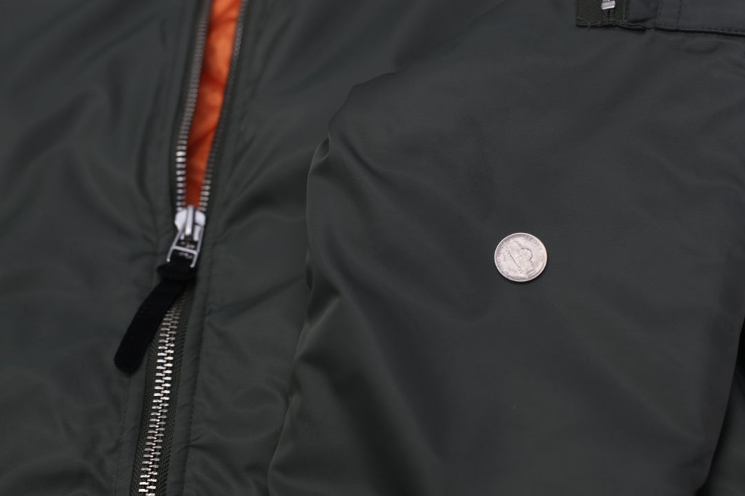 Mens Stussy Khaki Bomber Nylon Jacket