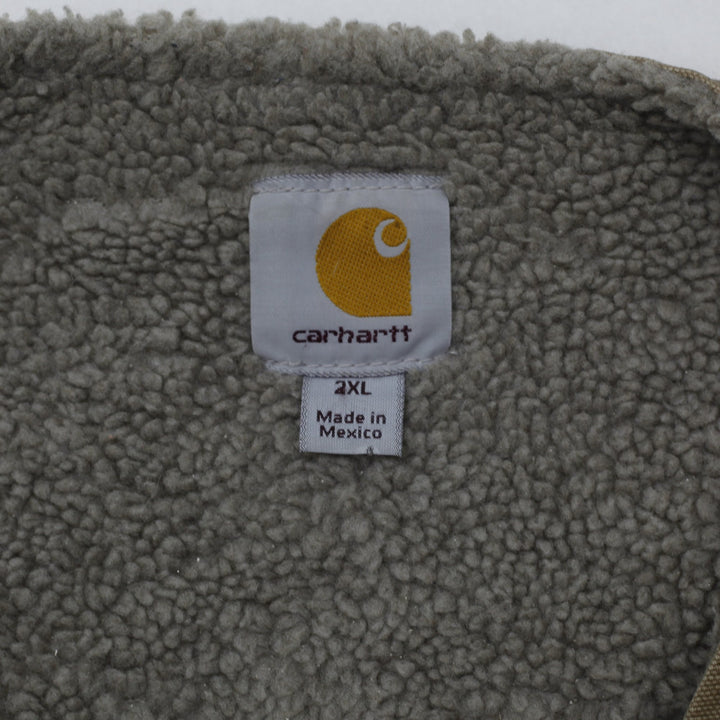 Mens Carhartt Sherpa Lined Vest Brown Full Zip Workwear Size 2XL | Migration_Vests WW Collection - Back View | Fashion Rerun