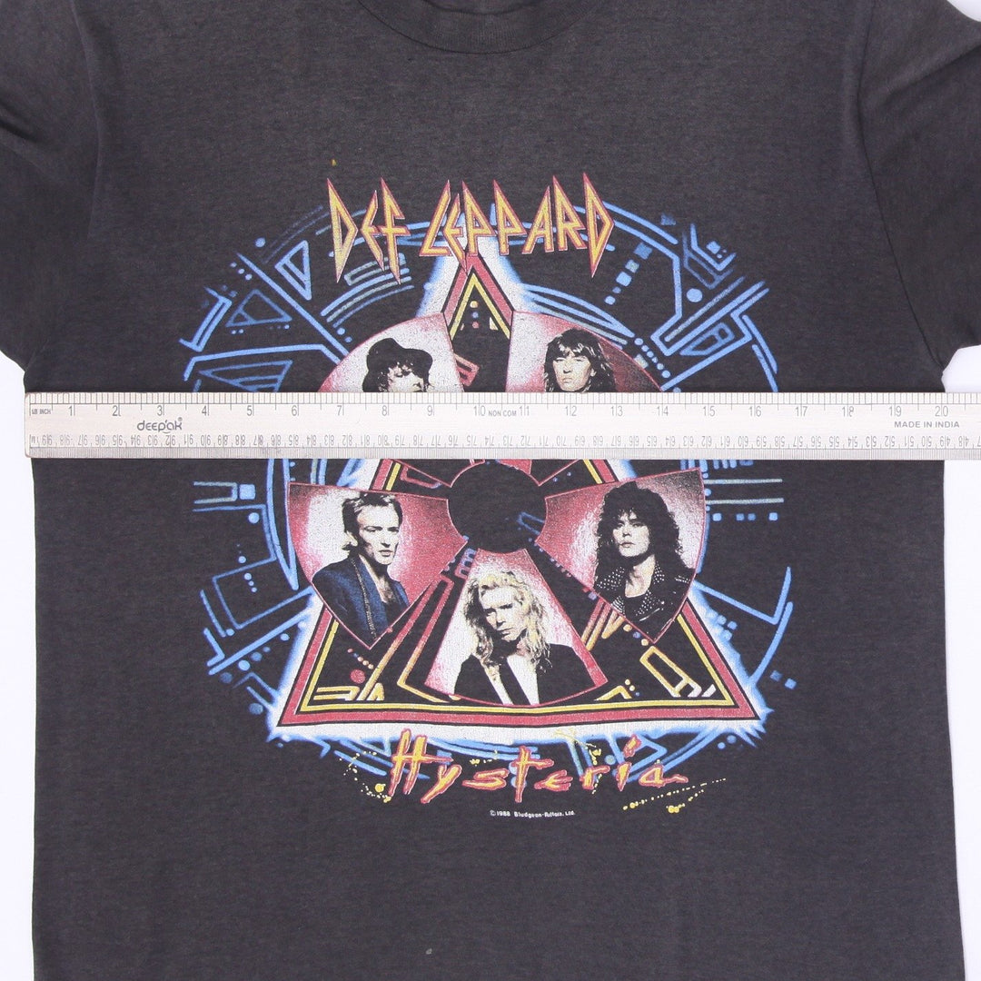 Vintage Def Leppard 1988 Hysteria World Tour Band T-Shirt Charcoal Single Stitch