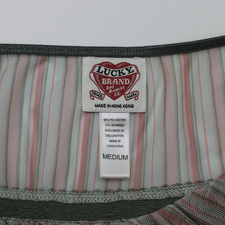 Y2K Ladies Lucky Brand Camisole Floral Mesh Top Size M