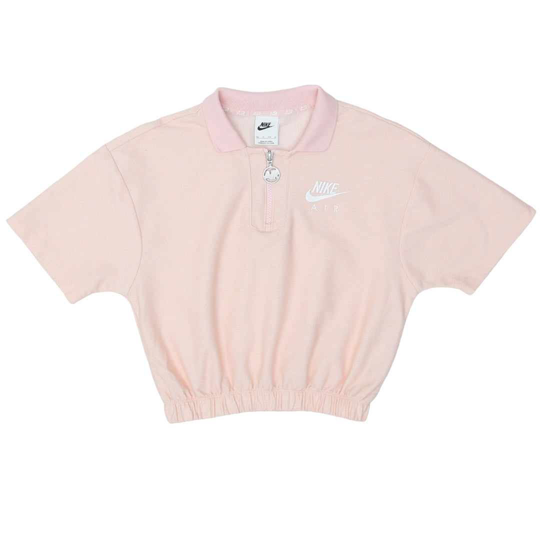 Shop Ladies Nike Air Quarter Zip Crop Polo T-Shirt Fashion Rerun